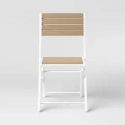 Bryant 4pk Faux Wood Folding Patio Bistro Chairs - White/Light Wood - Threshold™ -Every Space Store GUEST 048e3749 da5e 4a40 8226 5119b7660d58