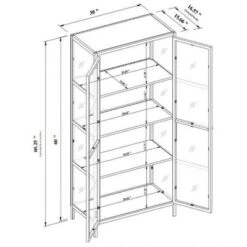 60" Crystal Cove Glass Cabinet Black - Threshold™ Designed With Studio McGee -Every Space Store GUEST 077c9530 b6e5 4ff2 8a6c 21b25ae09cb5