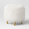 Holley Mongolian Fur/Wood Ottoman Cream - Threshold™: Padded, No Assembly, Plywood Frame -Every Space Store GUEST 086a8700 7f85 49ad b8a4 3116f439997c