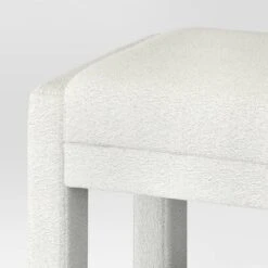 Fully Upholstered Ottoman Cream Boucle - Threshold™: Wooden Frame, Polyester, Spot Clean 5 Fully Upholstered Ottoman Cream Boucle - Threshold™: Wooden Frame, Polyester, Spot Clean -Every Space Store GUEST 174993b9 c722 4b55 9b7b 1fd75388897b