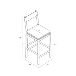 Emery Wood Counter Height Barstool With Upholstered Seat And Sling Back Natural - Threshold™ Designed With Studio McGee -Every Space Store GUEST 195f58ad 8370 4b07 a2c7 caa1f841e5e6