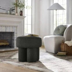 Boucle Fully Upholstered Accent Ottoman Stool - Threshold™ -Every Space Store GUEST 1cfc8117 f339 44d7 aa02 76001e2e0d10