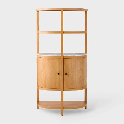 Demi Lune Curved Cabinet With Real Marble Stone - Threshold™ Designed With Studio McGee 3 Demi Lune Curved Cabinet With Real Marble Stone - Threshold™ Designed With Studio McGee