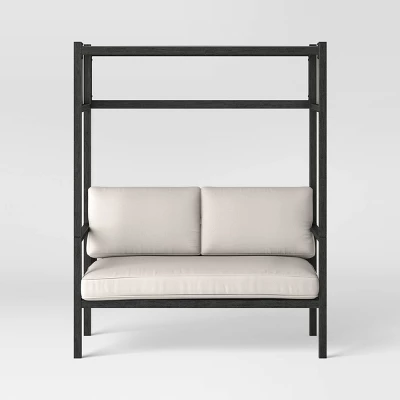 Ryegate 2pc 4' Mini Patio Daybed With Ottoman Weathered Teak - Threshold™ 5 Ryegate 2pc 4' Mini Patio Daybed With Ottoman Weathered Teak - Threshold™ - Image 3