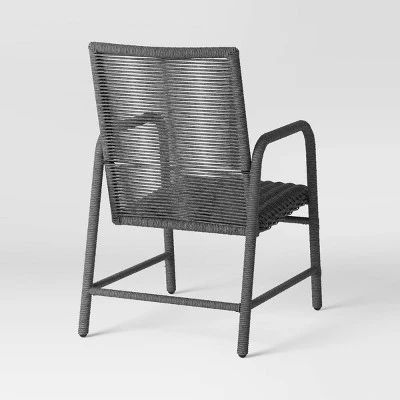 2pc Granby Padded Wicker Outdoor Patio Dining Chairs Arm Chairs Gray - Threshold™ 6 2pc Granby Padded Wicker Outdoor Patio Dining Chairs Arm Chairs Gray - Threshold™ - Image 4