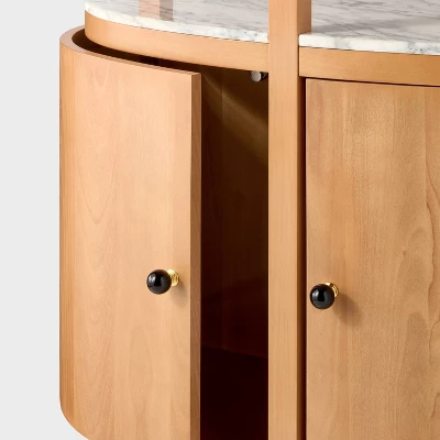 Demi Lune Curved Cabinet With Real Marble Stone - Threshold™ Designed With Studio McGee 4 Demi Lune Curved Cabinet With Real Marble Stone - Threshold™ Designed With Studio McGee - Image 2