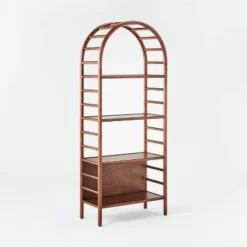 72" Holladay Curved Wooden Bookcase - Threshold™ Designed With Studio McGee -Every Space Store GUEST 245145c7 43e9 43cb 9096 d7c8d5f6dc83