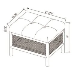 Woodspring Cane Base Ottoman Dark Walnut/Cream - Threshold™ Designed With Studio McGee -Every Space Store GUEST 2a8ba648 5a4a 4bd8 9301 48c7e94cd846