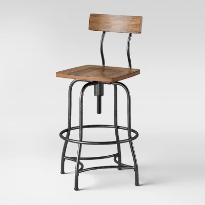 Woodsboro Adjustable Barstool Brown - Threshold™ 4 Woodsboro Adjustable Barstool Brown - Threshold™ - Image 2