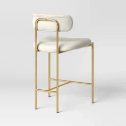 Orion Luxe Backed Counter Height Barstool With Brass Legs Gray Velvet - Threshold™ -Every Space Store GUEST 33b10d11 4ac6 416d b941 181159cfc112