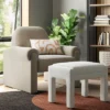 Fully Upholstered Ottoman Cream Boucle - Threshold™: Wooden Frame, Polyester, Spot Clean -Every Space Store GUEST 3cb1caea 32e3 431f 883d 19c1a421e8e2