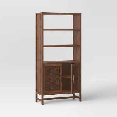 70.5" Warwick Storage Bookcase Brown - Threshold™ 4 70.5" Warwick Storage Bookcase Brown - Threshold™ - Image 2