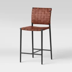 Wellfleet Woven Faux Leather Metal Base Counter Height Barstool - Threshold™ -Every Space Store GUEST 46cd9a60 0f2f 40e3 aa66 36374f1570ef