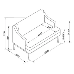 Howell Upholstered Loveseat With Wood Base Cream - Threshold™ Designed With Studio McGee -Every Space Store GUEST 49bac997 07ea 4d46 a3ce fa8944e0678d