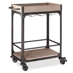 Franklin Bar Cart And Wine Rack Weathered Gray - Threshold™ 7 Franklin Bar Cart And Wine Rack Weathered Gray - Threshold™ -Every Space Store GUEST 4b41d5ab 41be 4071 b5f1 7b32d82e9a3c