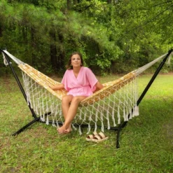 10' Bryant T-Spun Fringe Outdoor Fabric Hammock Dark Yellow - Threshold™: Weather-Resistant, No Stand -Every Space Store GUEST 514a9aac 23e8 45d5 9e5e 598ad541f69c