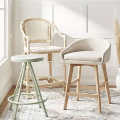 Parksley Rattan And Woven Counter Height Barstool White - Threshold™ -Every Space Store GUEST 51f30ece 4c8b 4fcf 8461 e948b9e3ffda