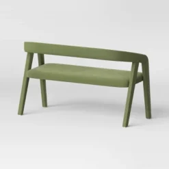 Lana Curved Back Upholstered Dining Bench Olive Green Velvet - Threshold™ -Every Space Store GUEST 544fc6aa cc08 486b b79b afcfc5ff936b