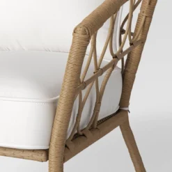 Steel And Wicker Britanna Rust Resistant Outdoor Patio Loveseat Arm Chair Light Brown - Threshold™ -Every Space Store GUEST 563b4527 c78c 4102 9cc8 ac7c160cac78