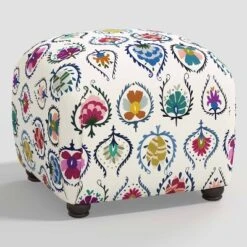 Poppy Ottoman In Damask - Skyline Furniture -Every Space Store GUEST 5867c2e1 d2bd 4764 a0a7 f4768b2f2ade