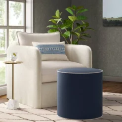 Contrast Welt Drum Ottoman In Velvet - Threshold™ -Every Space Store GUEST 58e071ee bbce 406b a45c 2fe1d8b23c42