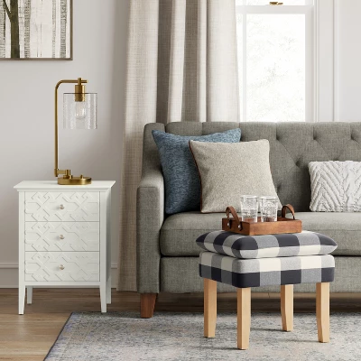 Buffalo Plaid Stool Blue - Threshold™ 3 Buffalo Plaid Stool Blue - Threshold™