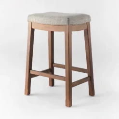 Candor Wood And Upholstered Saddle Counter Height Barstool - Threshold™ -Every Space Store GUEST 5b16e3f6 659a 452c 94c6 c37d9de19550