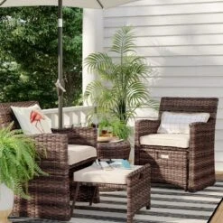 Halsted 5pc Wicker Small Space Patio Furniture Set - Threshold -Every Space Store GUEST 5b71274d a892 473e 8f50 3fb3df26fbd6