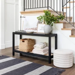 Console Table With Woven Rattan Shelf Black - Threshold™ Designed With Studio McGee -Every Space Store GUEST 5cacba25 9de0 4a9b 86d8 dd94f14308e1