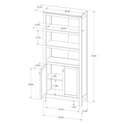 72" Carson 5 Shelf Bookcase With Doors - Threshold -Every Space Store GUEST 5fdf42c1 8555 4b08 bc20 610b4dd9a0ed