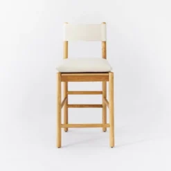 Emery Wood Counter Height Barstool With Upholstered Seat And Sling Back Natural - Threshold™ Designed With Studio McGee -Every Space Store GUEST 60150a2f f942 4124 b9a4 105207f2bbf8