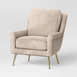 Carmine Luxe Arm Accent Chair With Brass Legs - Threshold™ -Every Space Store GUEST 6652745f 1be4 43f4 b70b d04a0ca617a6