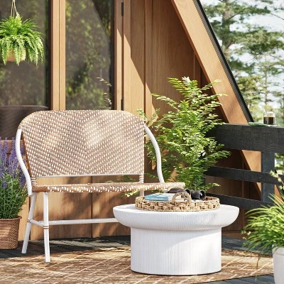 Suffield Wicker Patio Bench With Back - Threshold™ 3 Suffield Wicker Patio Bench With Back - Threshold™