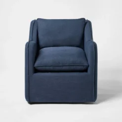 Slipcover Style Upholstered Swivel Accent Chair Blue - Threshold™ Designed With Studio McGee -Every Space Store GUEST 6c5d56c9 ef05 41e5 9c72 37f2769f3d86