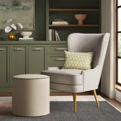 Contrast Welt Drum Ottoman In Velvet - Threshold™ -Every Space Store GUEST 6ceab47d 0668 4dfe bc20 8c18c28502e8