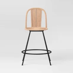 Olivine Rounded Back Woven Counter Height Barstool With Metal Legs Natural - Threshold™ -Every Space Store GUEST 6e40e938 c1a4 489d aff7 6e2b136e6b87