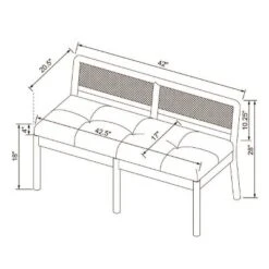 Woodspring Caned Back Bench Dark Walnut/Cream - Threshold™ Designed With Studio McGee -Every Space Store GUEST 72e83eee 470b 4541 b993 8dc785fc090c