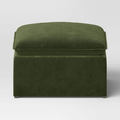 Haven Velvet Modular French Seam Sofa Ottoman Dark Green - Threshold™ 4 Haven Velvet Modular French Seam Sofa Ottoman Dark Green - Threshold™ - Image 2