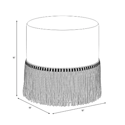 Fringe Drum Ottoman In Velvet - Threshold™ 5 Fringe Drum Ottoman In Velvet - Threshold™ - Image 3