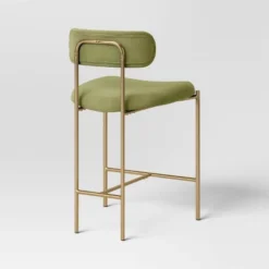 Orion Luxe Backed Counter Height Barstool With Brass Legs Olive Green Velvet - Threshold™ -Every Space Store GUEST 7e783766 9223 4da7 9627 10de0ab7294f
