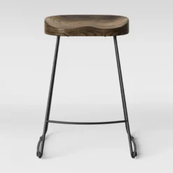 Hull Low Back Wood/Metal Counter Height Barstool - Threshold™ -Every Space Store GUEST 8052f369 813c 40b6 b5ad 0430ec8d2b7a