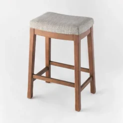 Candor Wood And Upholstered Saddle Counter Height Barstool - Threshold™ -Every Space Store GUEST 80c1f2de 5ac5 48a3 9160 9e552e51230e