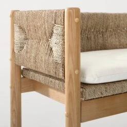 Elden Wood Bench With Woven Back And Loose Cushion Seat - Threshold™ Designed With Studio McGee -Every Space Store GUEST 80c860d6 fb10 4439 978d 5bcb29b2d57b 1
