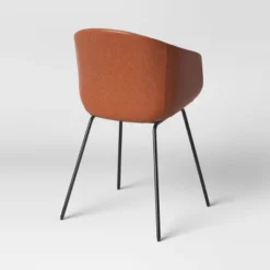 Mossman Faux Leather Tub Dining Chair Brown - Threshold™ -Every Space Store GUEST 8275af96 b1d8 4109 a7e2 1c34671304b3