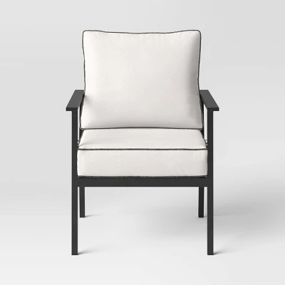 Searsburg Aluminum Deep Seating Outdoor Patio Chair, Club Chairs Black - Threshold™ 4 Searsburg Aluminum Deep Seating Outdoor Patio Chair, Club Chairs Black - Threshold™ - Image 2