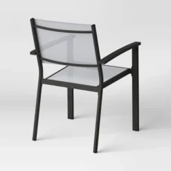 2pc Ryegate Weathered Teak Sling Outdoor Patio Dining Chairs Arm Chairs Gray - Threshold™ -Every Space Store GUEST 84955e75 3ec0 44c5 927e db67c16c3cae