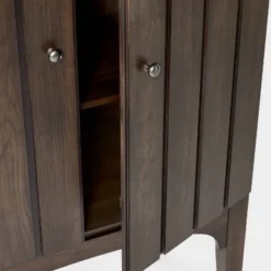 Palma Arched Fluted Cabinet Dark Brown - Threshold™ Designed With Studio McGee: Hardwood Frame, 2 Shelves, MDF Surface -Every Space Store GUEST 86c31043 7e0c 4dd8 8bf2 d1df21e96cf5