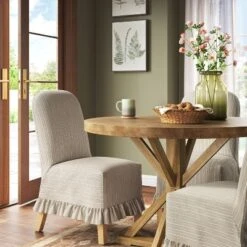 Rounded Back Slipcovered Dining Chair With Ruffle - Threshold™ 34 Rounded Back Slipcovered Dining Chair With Ruffle - Threshold™ -Every Space Store GUEST 88e89a8c e9b7 48c3 95eb 96ae72f77cd0