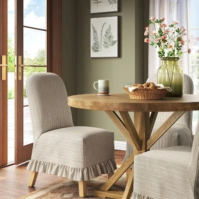 Rounded Back Slipcovered Dining Chair With Ruffle - Threshold™ 15 Rounded Back Slipcovered Dining Chair With Ruffle - Threshold™ - Image 13