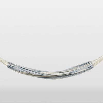 Linen Striped Flat Weave Hammock Blue - Threshold™ 4 Linen Striped Flat Weave Hammock Blue - Threshold™ - Image 2